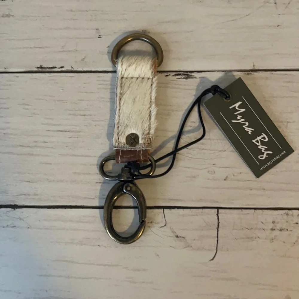 NWT Leather Hair Key Fob